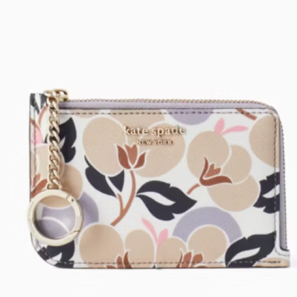 NWT Kate Spade Cameron Breezy Floral Medium L Zip Card Holder